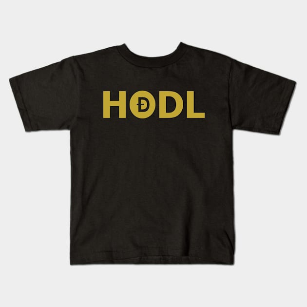 HODL DOGECOIN Kids T-Shirt by tonycastell